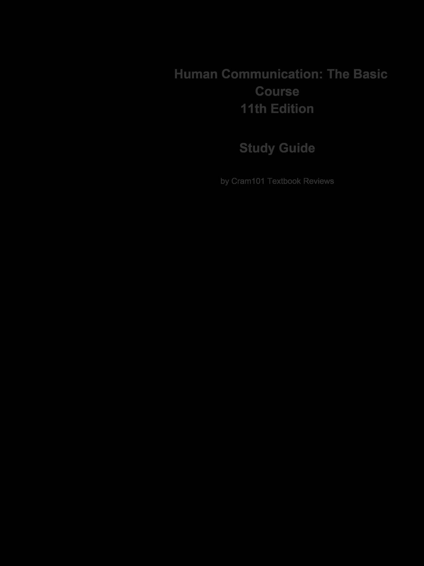 e-Study Guide for: Human Communication: The Basic Course by Joseph A. DeVito, ISBN 9780205522590