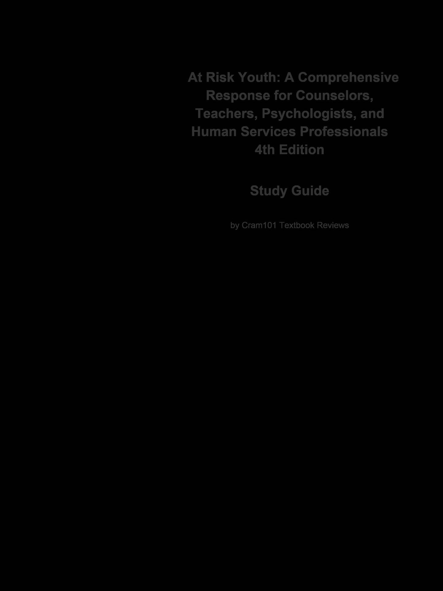 e-Study Guide for: At Risk Youth: A Comprehensive Response for Counselors, Teachers, Psychologists, and Human Services Professionals by J. Jeffries McWhirter, ISBN 9780534272364