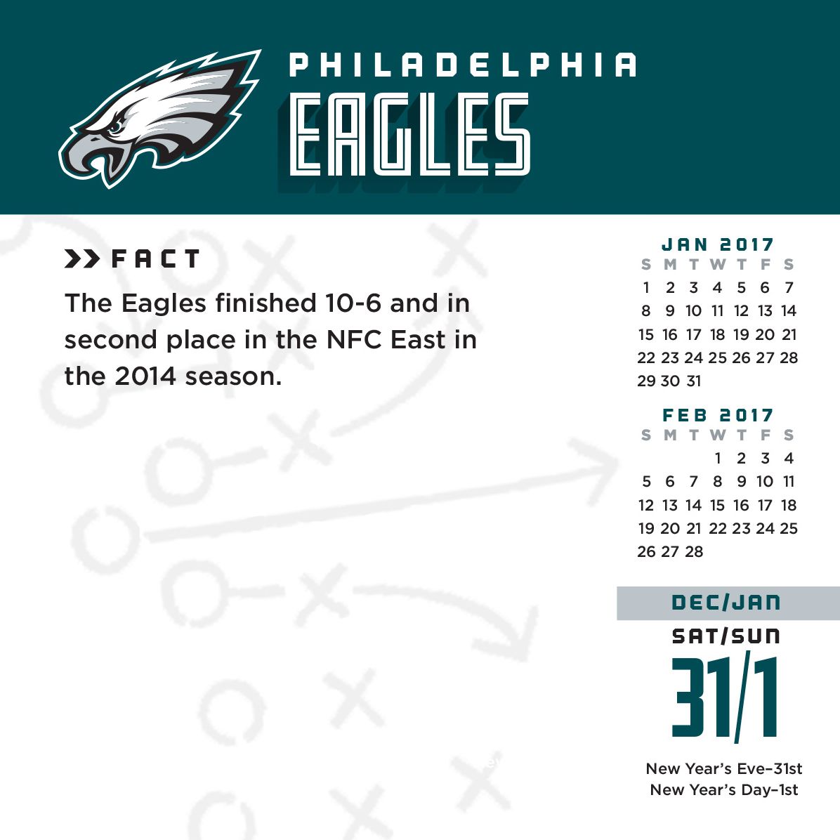 2017 Box Calendar Philadelphia Eagles