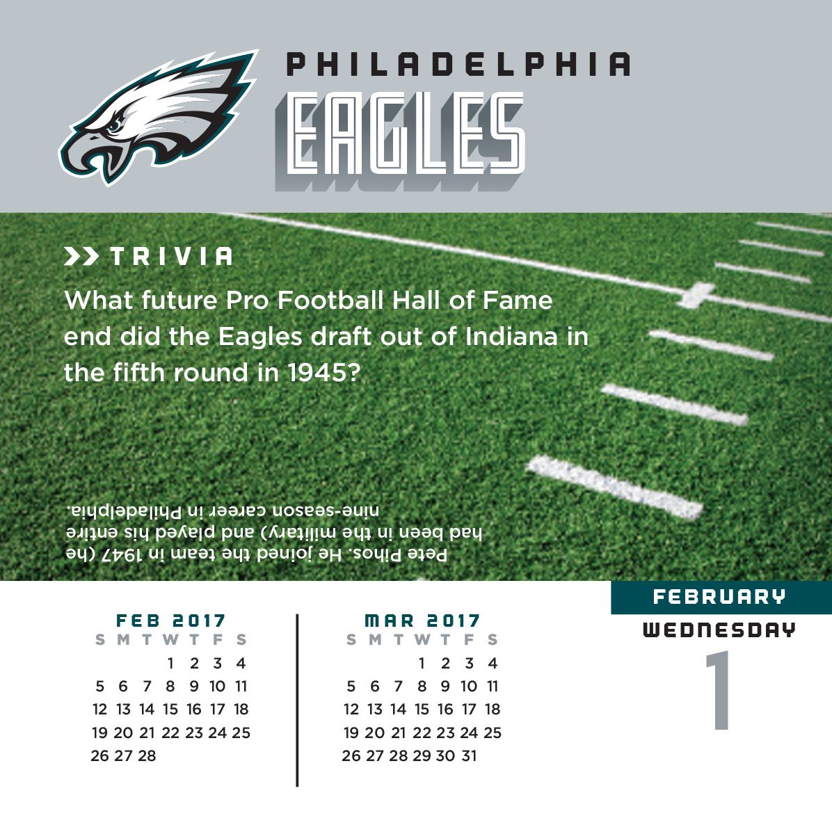 2017 Box Calendar Philadelphia Eagles