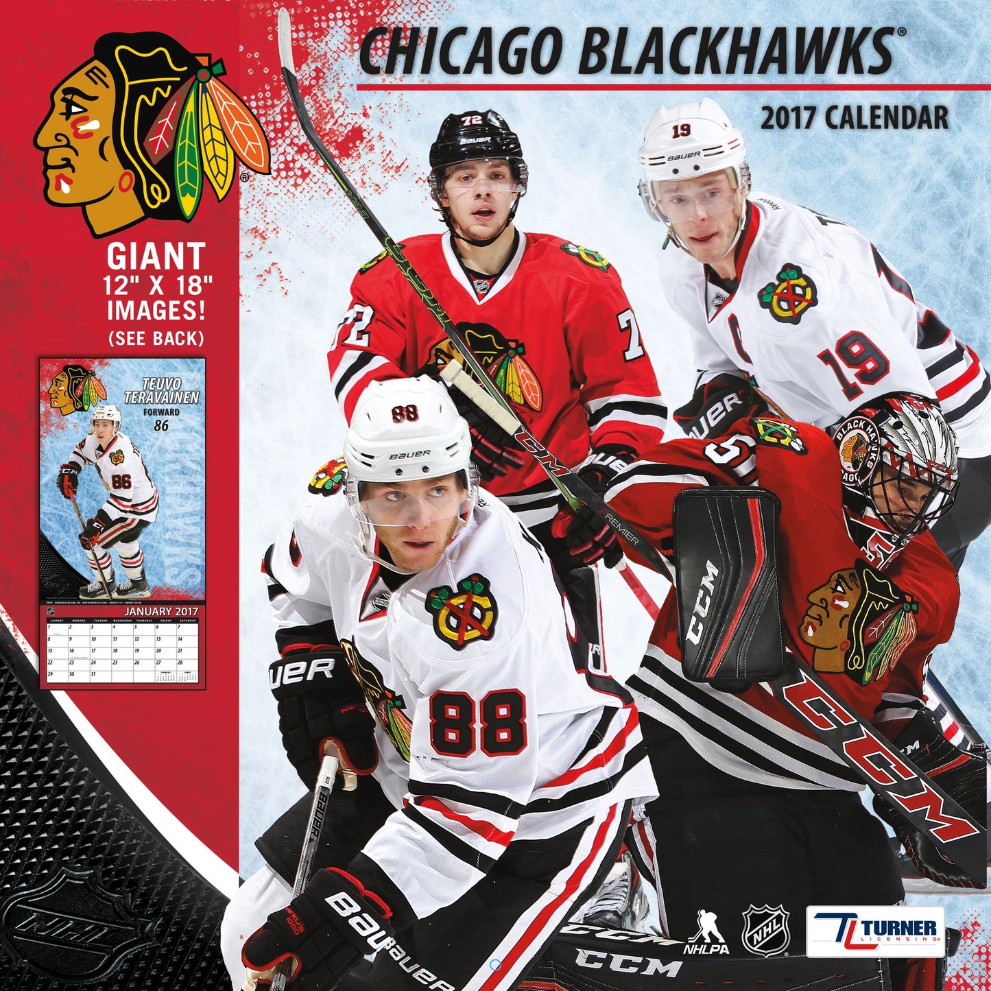 2017 12X12 Team Wall Calendar Chicago Blackhawks