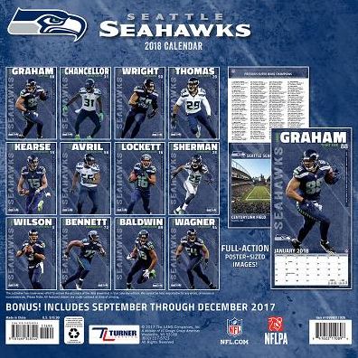 2018 SEATTLE SEAHAWKS 12X12 TEAM WALL CALENDAR