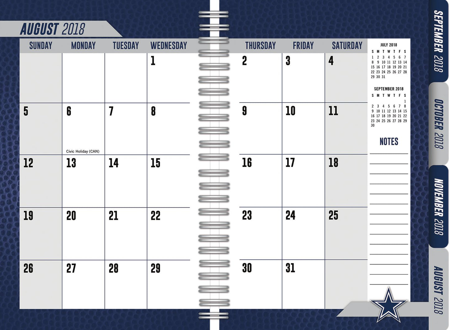 Dallas Cowboys 2019 Tabbed Planner