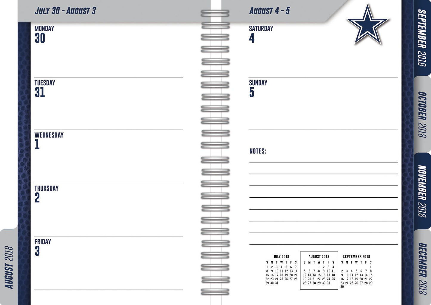 Dallas Cowboys 2019 Tabbed Planner