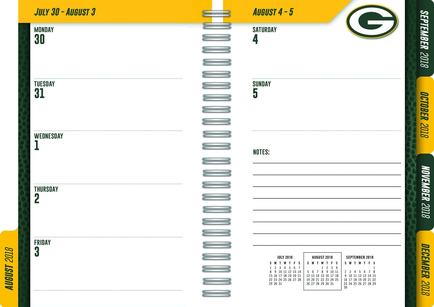 Green Bay Packers 2019 Tabbed Planner