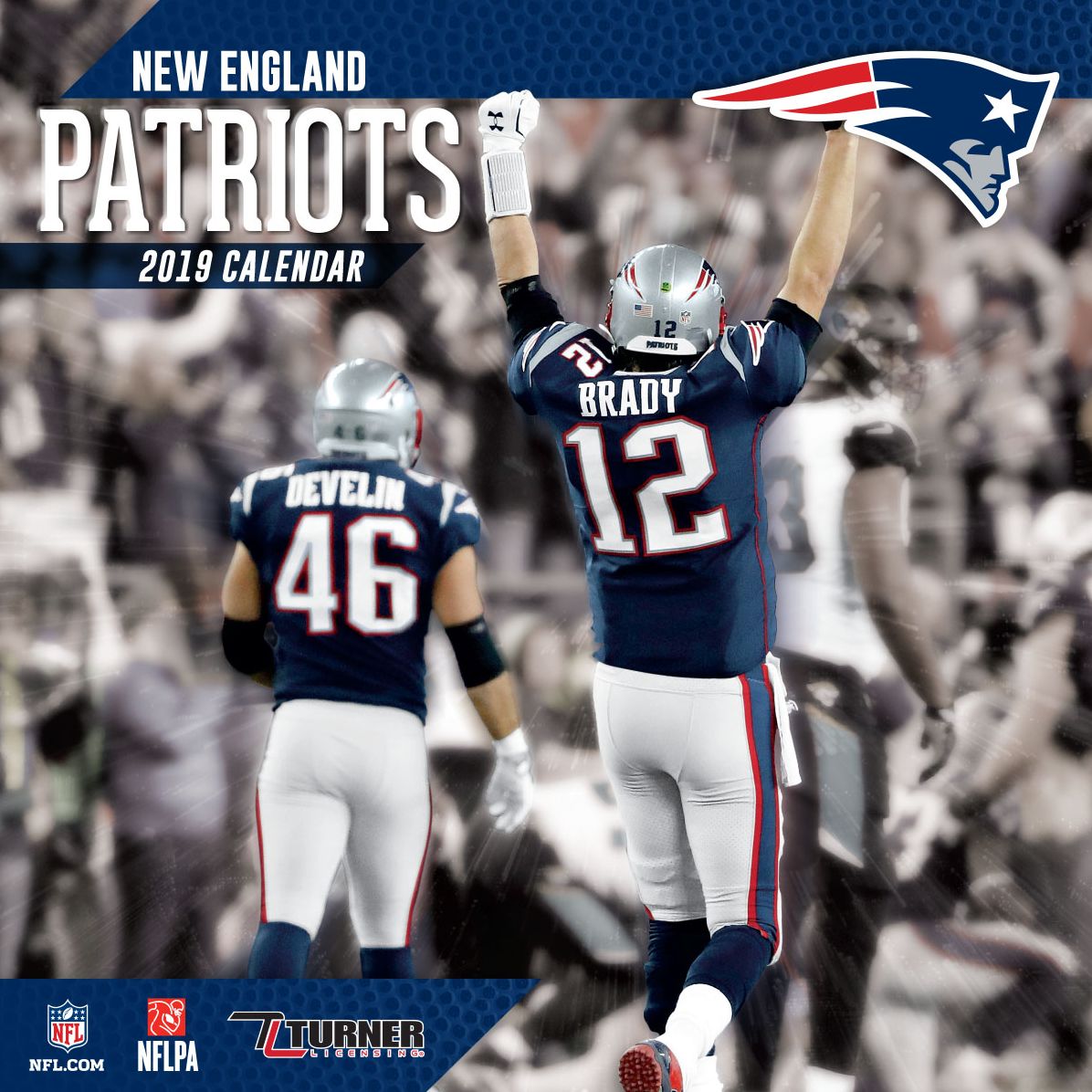 New England Patriots 2019 12x12 Team Wall Calendar
