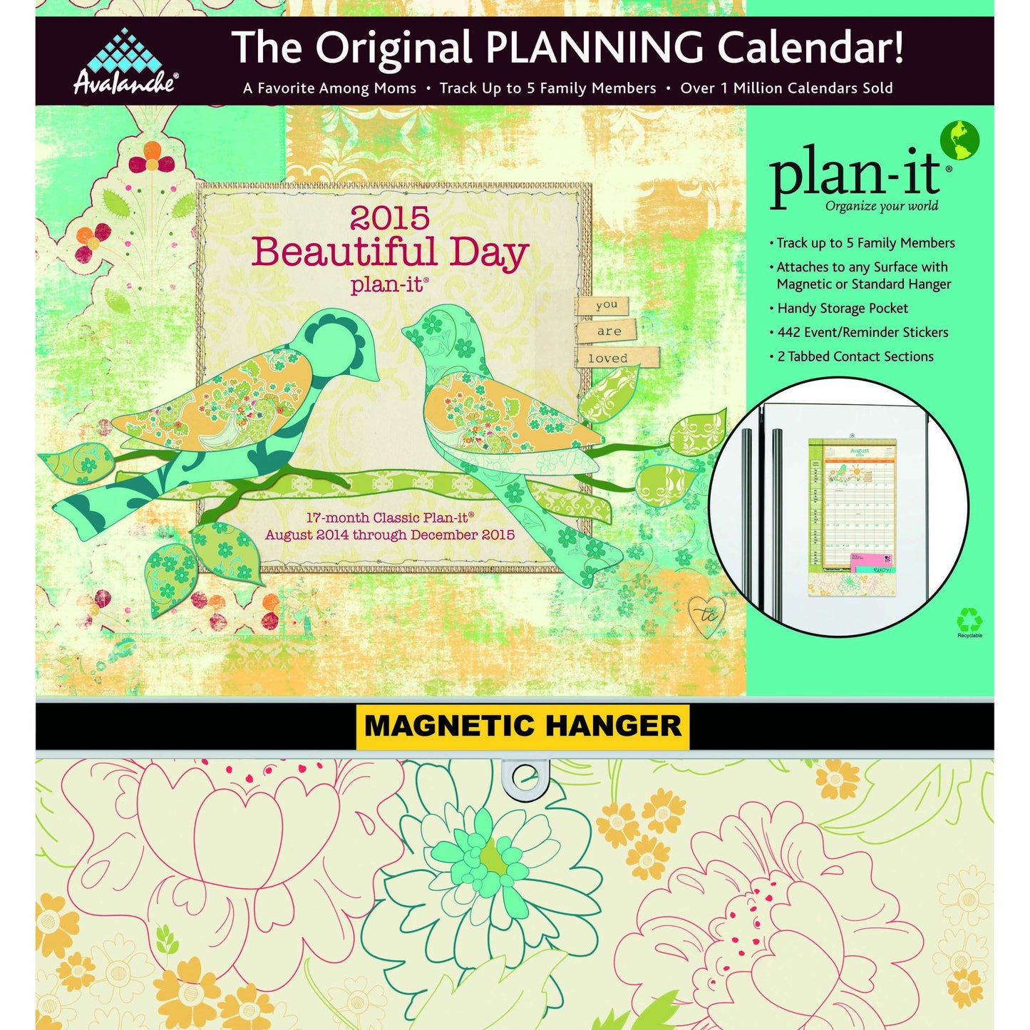 Beautiful Day Plan-It 17-Month August 2014 - December 2015 Calendar