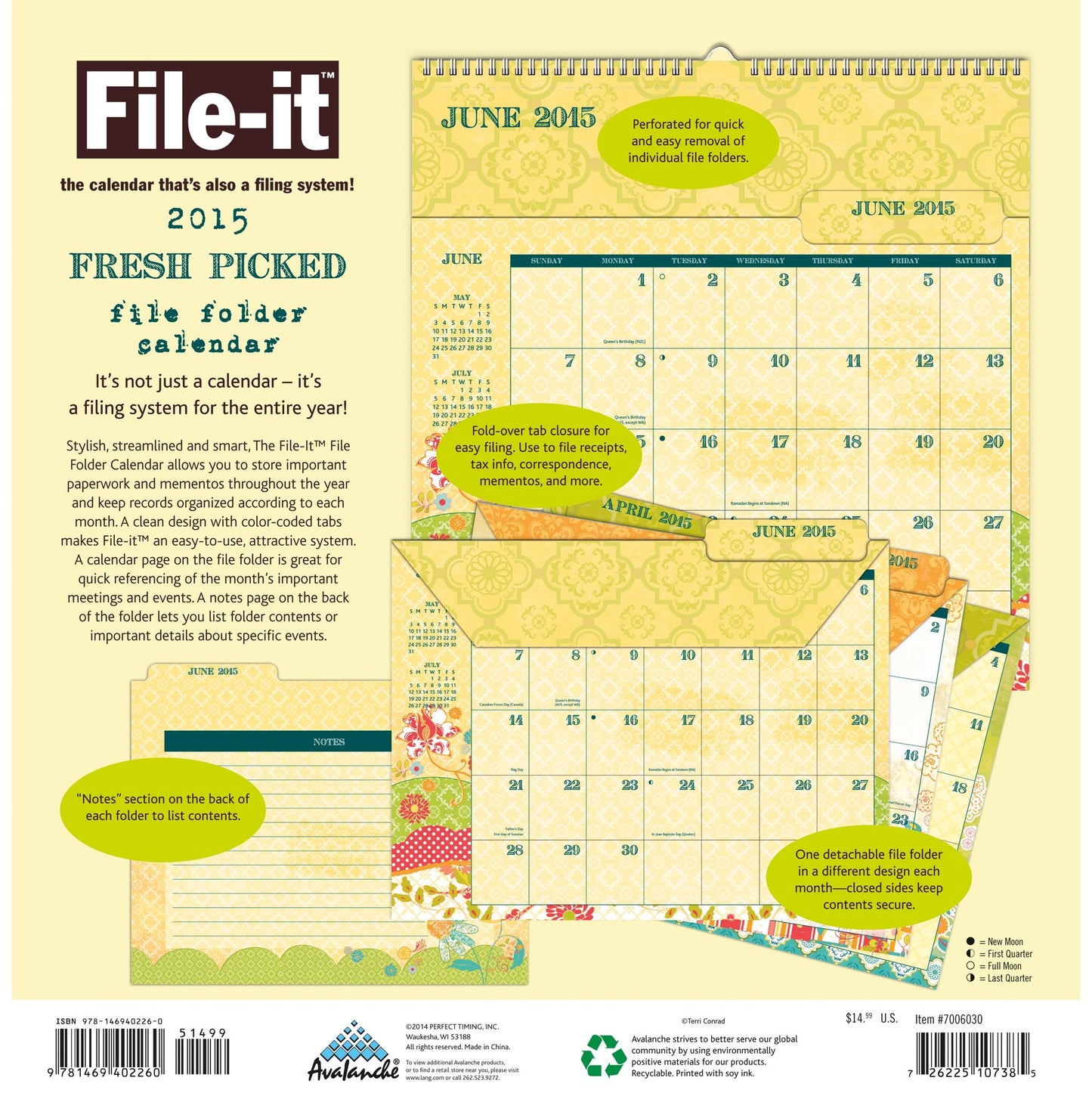 Fresh Picked 2015 File-It Calendar