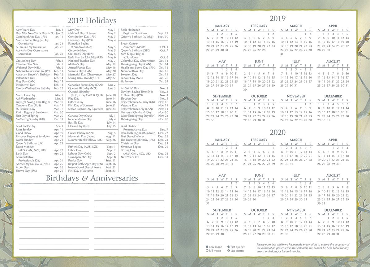 Songbirds 2019 4.5 X 6.5 Monthly Pocket Planner