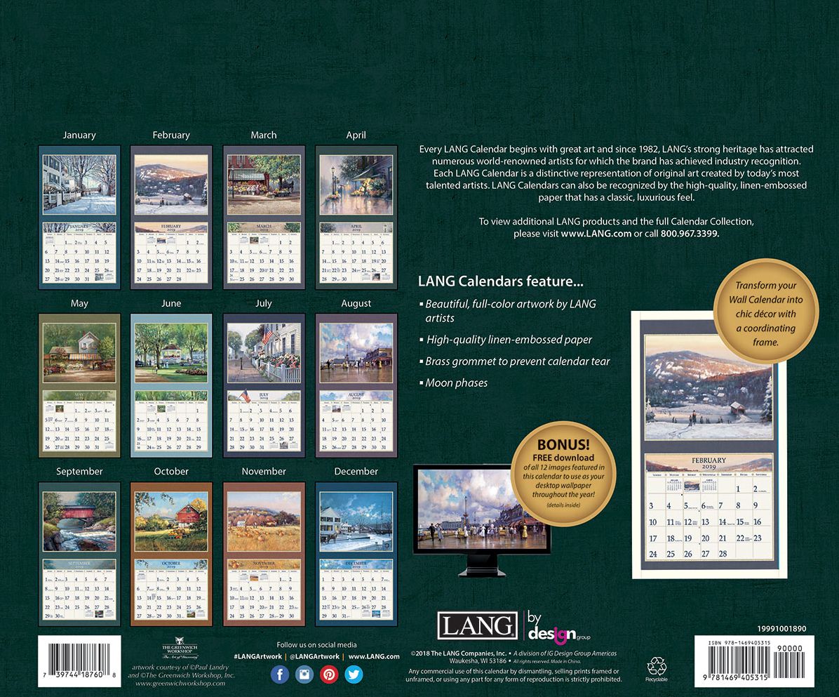 American Dream 2019 14x12.5 Wall Calendar