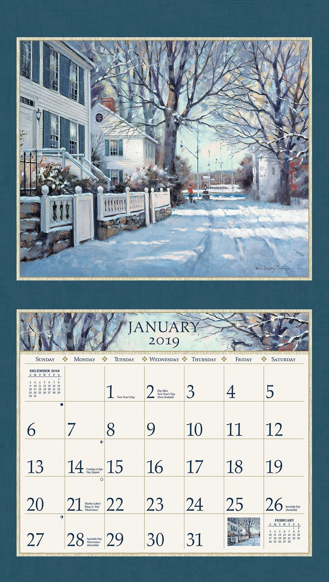 American Dream 2019 14x12.5 Wall Calendar