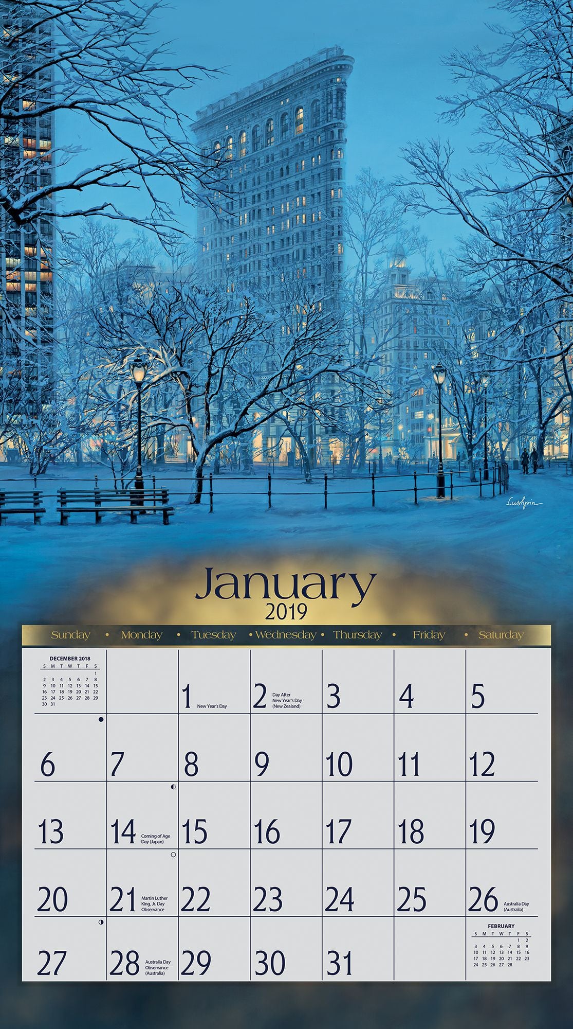 Around the World 2019 14x12.5 Wall Calendar
