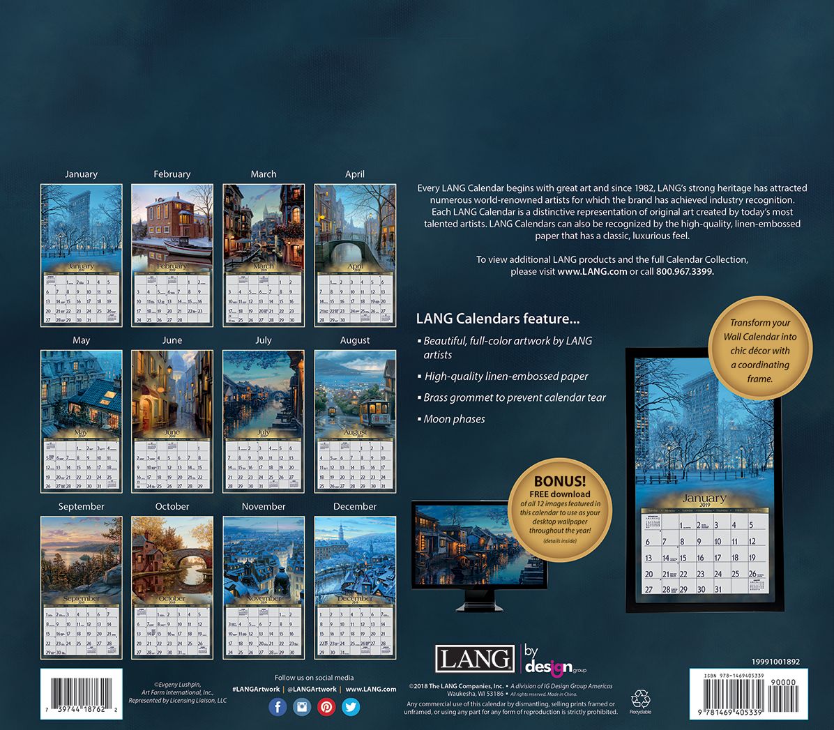 Around the World 2019 14x12.5 Wall Calendar