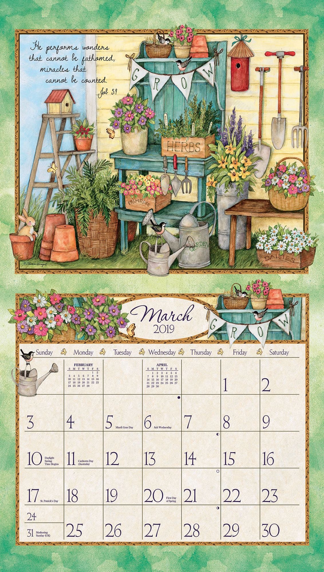 Bountiful Blessings 2019 14x12.5 Wall Calendar
