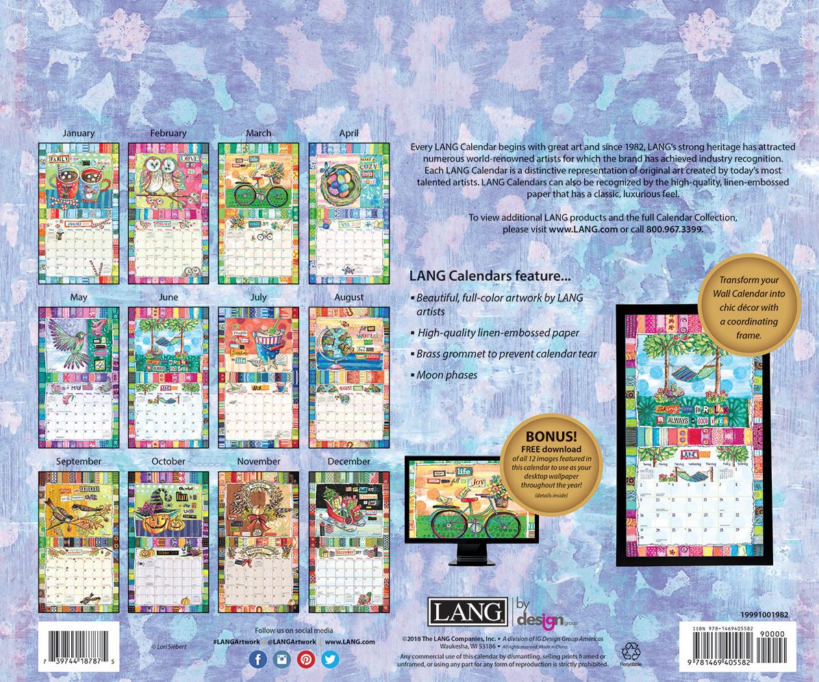 Happy Life 2019 14x12.5 Wall Calendar