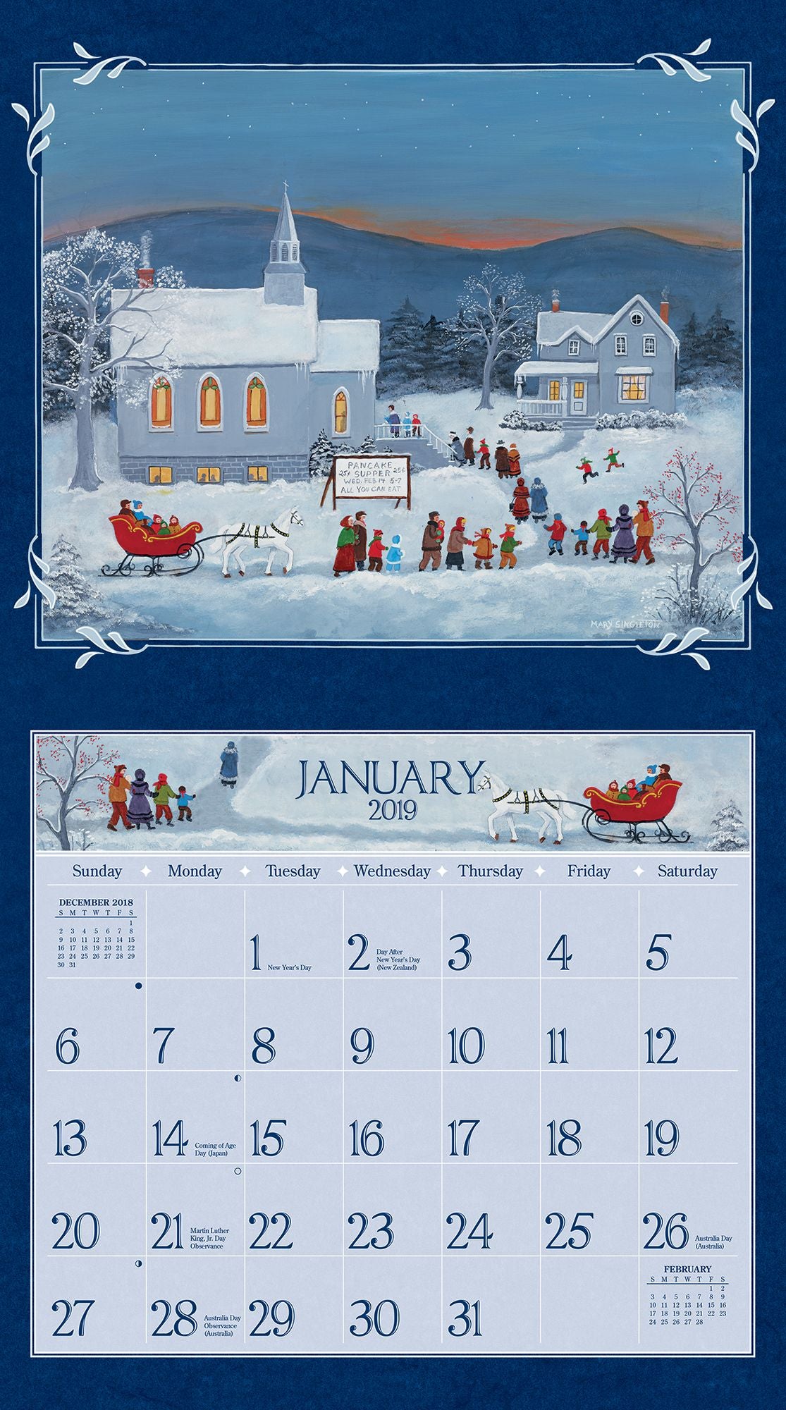 Lang Folk Art 2019 14x12.5 Wall Calendar