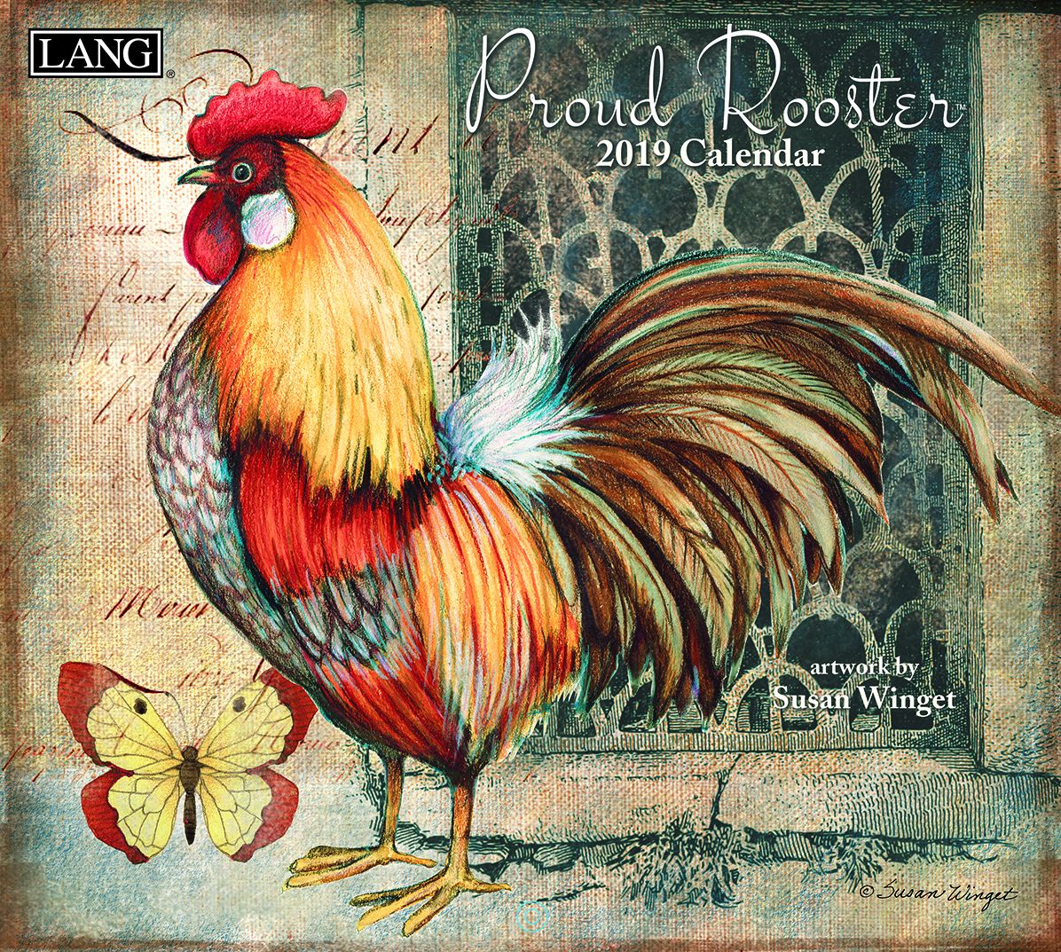 Proud Rooster 2019 14x12.5 Wall Calendar