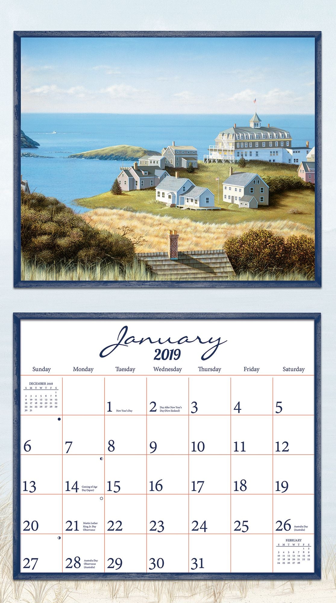 Seaside 2019 14x12.5 Wall Calendar