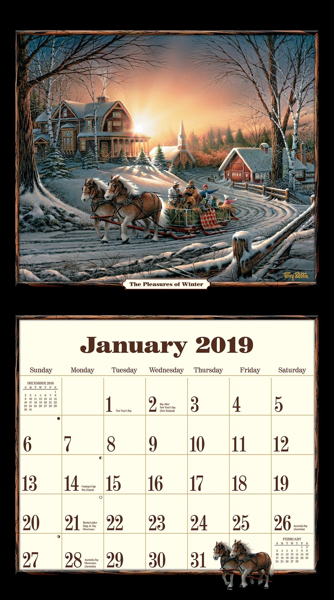 Terry Redlin 2019 14x12.5 Wall Calendar
