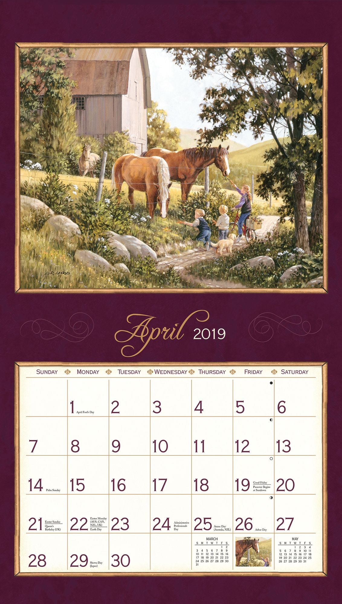 Treasured Times 2019 14x12.5 Wall Calendar