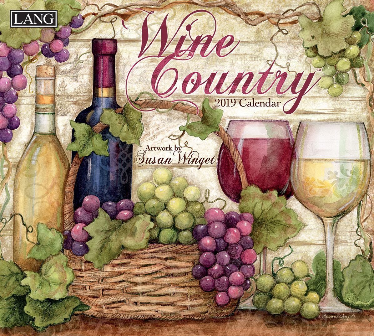 Wine Country 2019 14x12.5 Wall Calendar