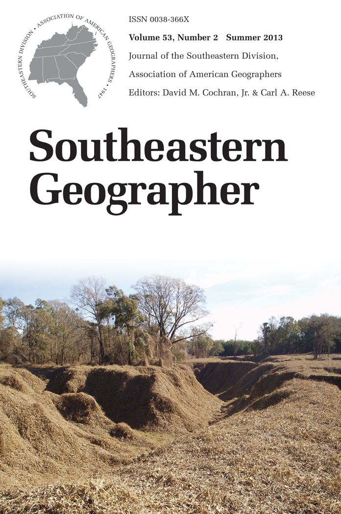 Southeastern Geographer: Summer 2013 Issue
