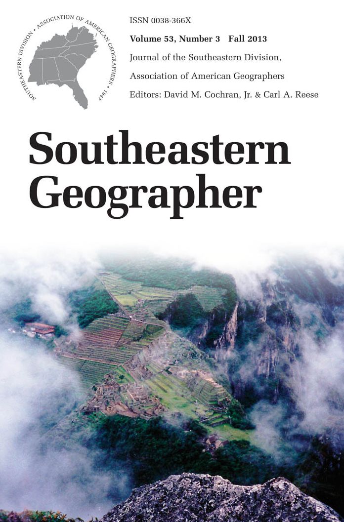 Southeastern Geographer: Fall 2013 Issue