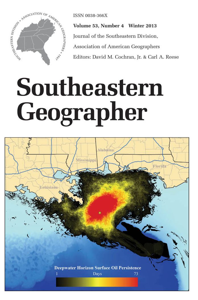 Southeastern Geographer: Winter 2013 Issue