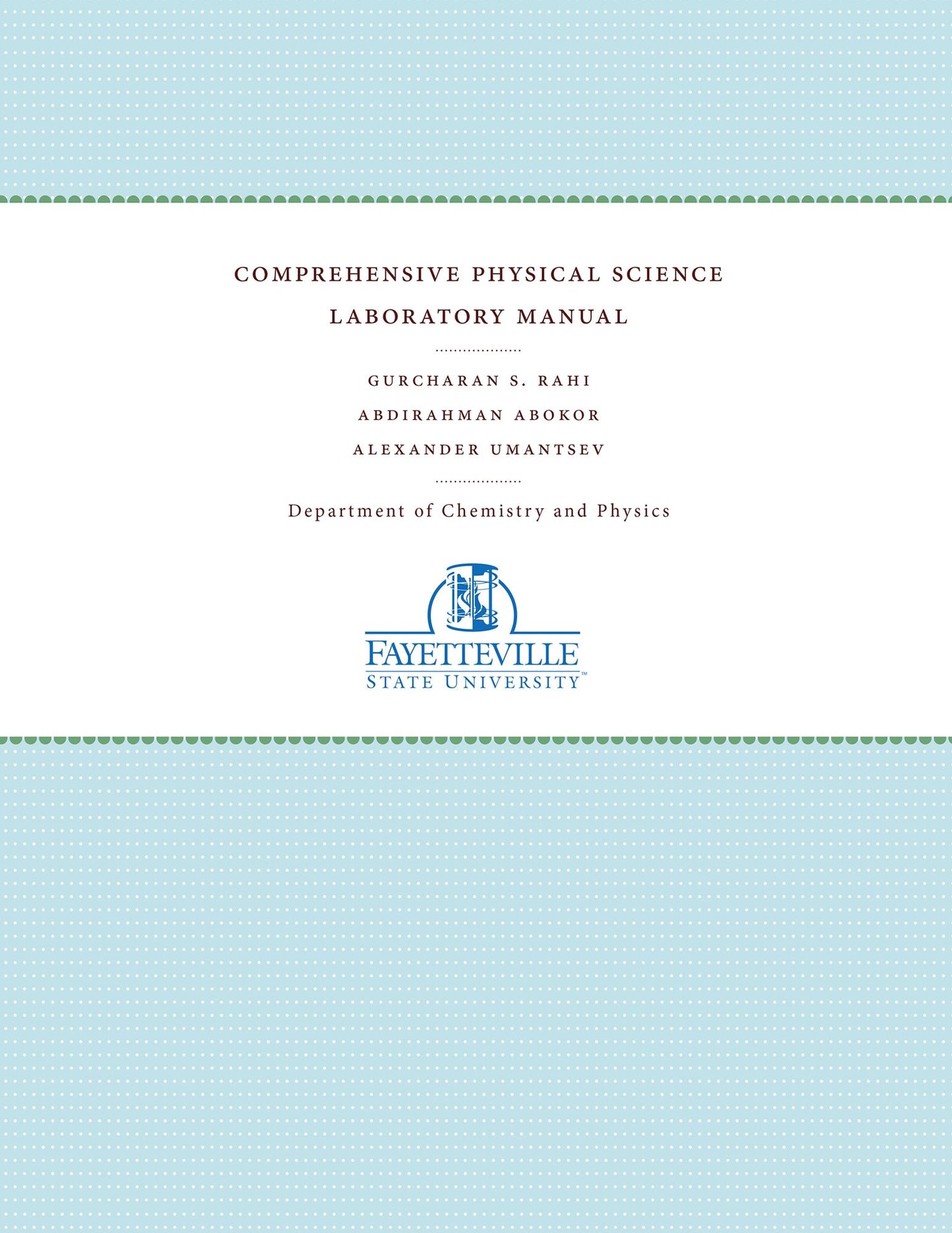 Comprehensive Physical Science Laboratory Manual: Spring 2015