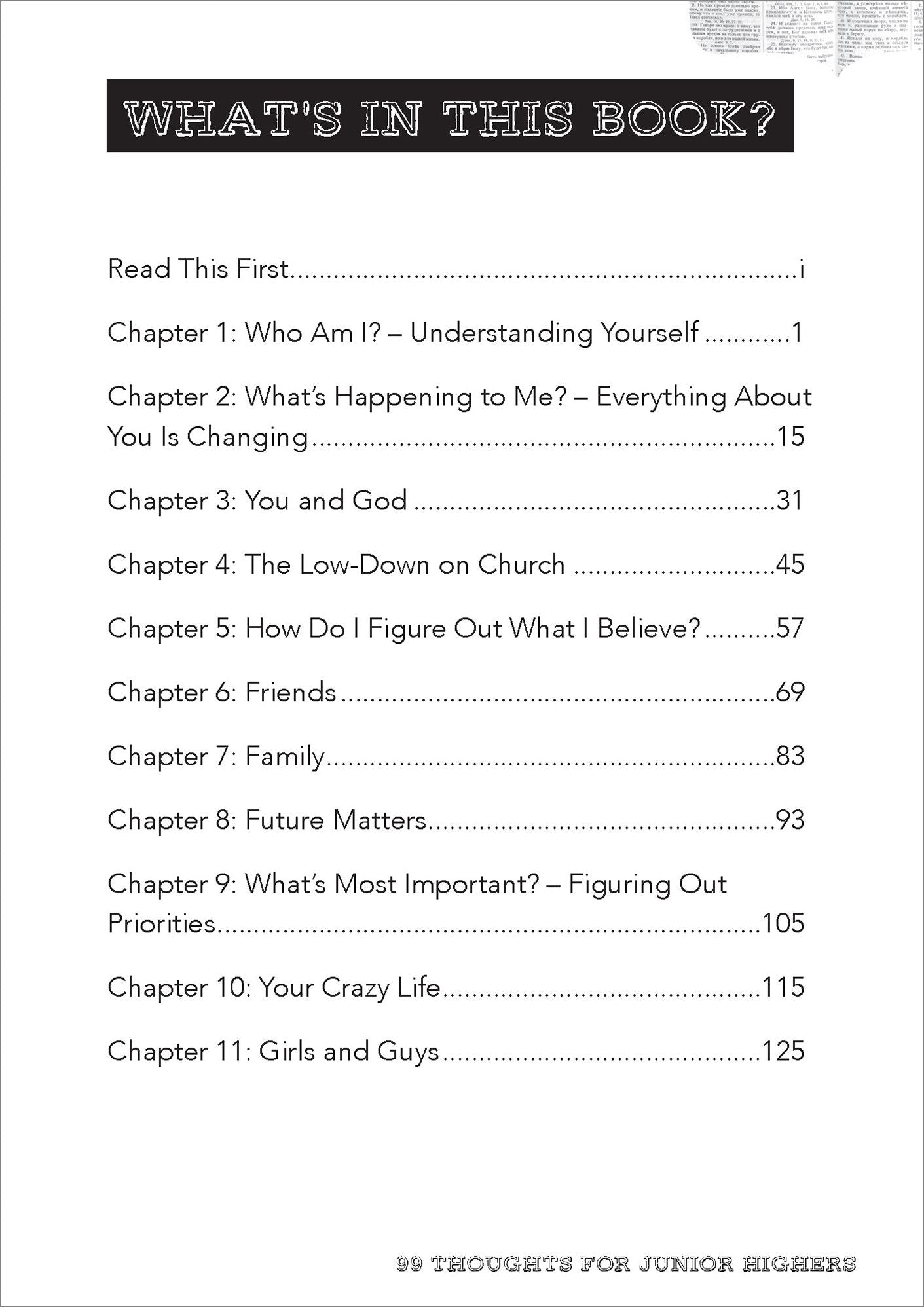 99 Thoughts For Junior Highers: Biblical Truths in Bite-Sized Pieces