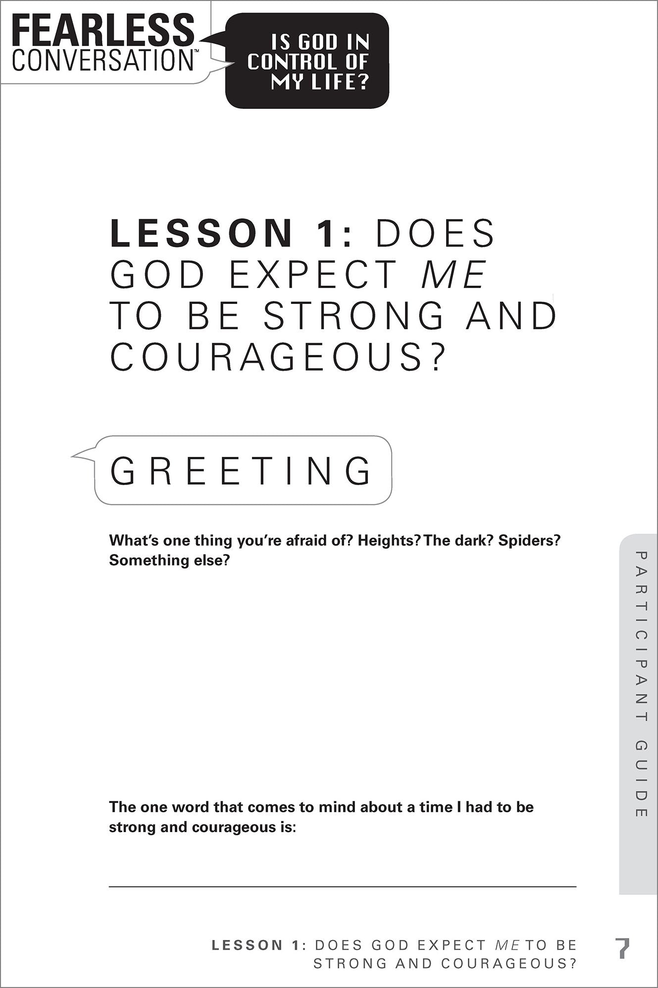Fearless Conversation Participant Guide: Is God in Control of My Life?