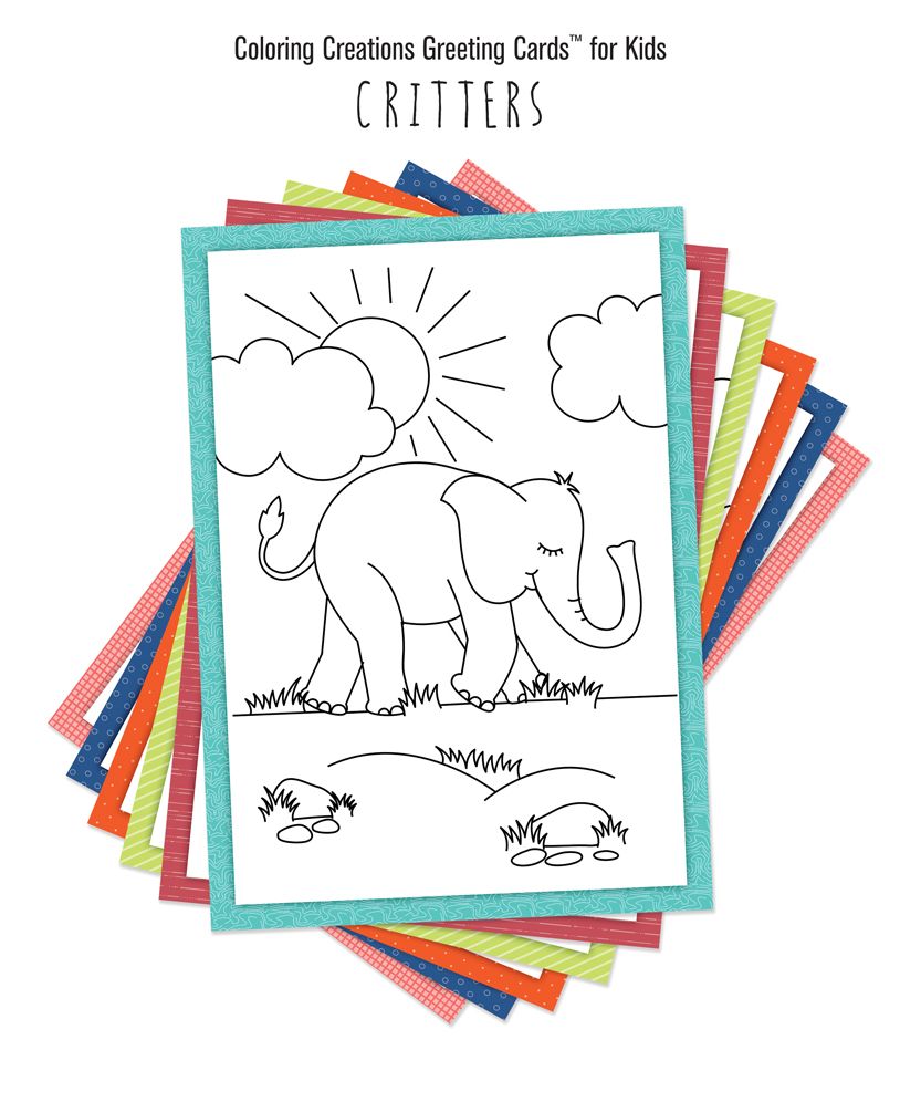 Coloring Creations Greeting Cards for Kids - Critters: With Scripture
