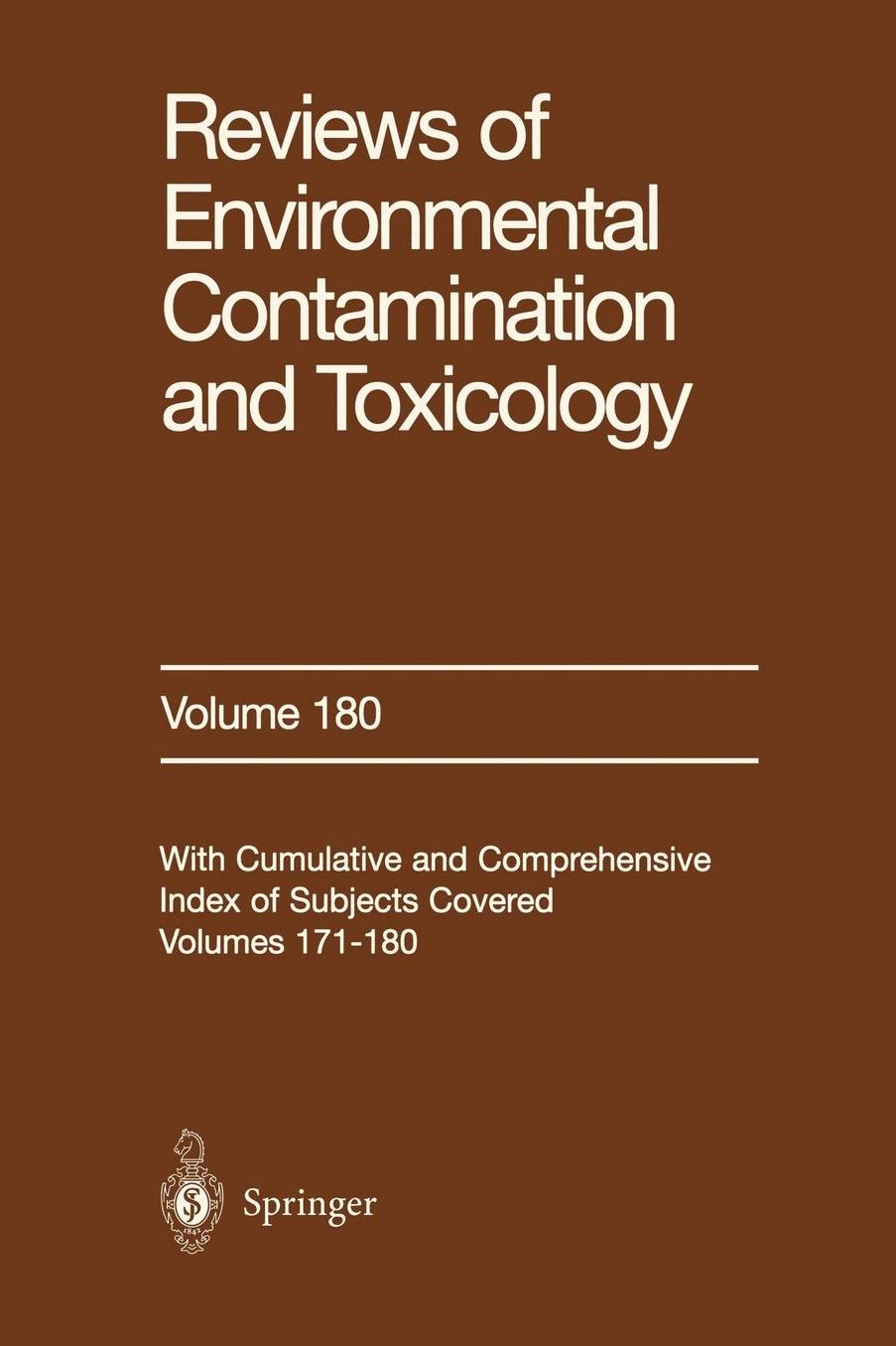 Reviews of Environmental Contamination and Toxicology: Continuation of Residue Reviews
