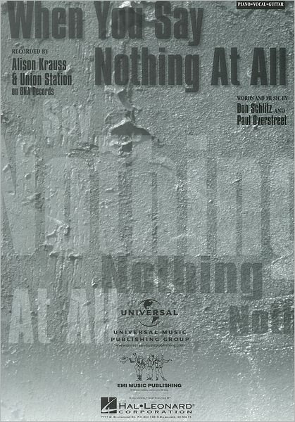 When You Say Nothing at All (Sheet Music)