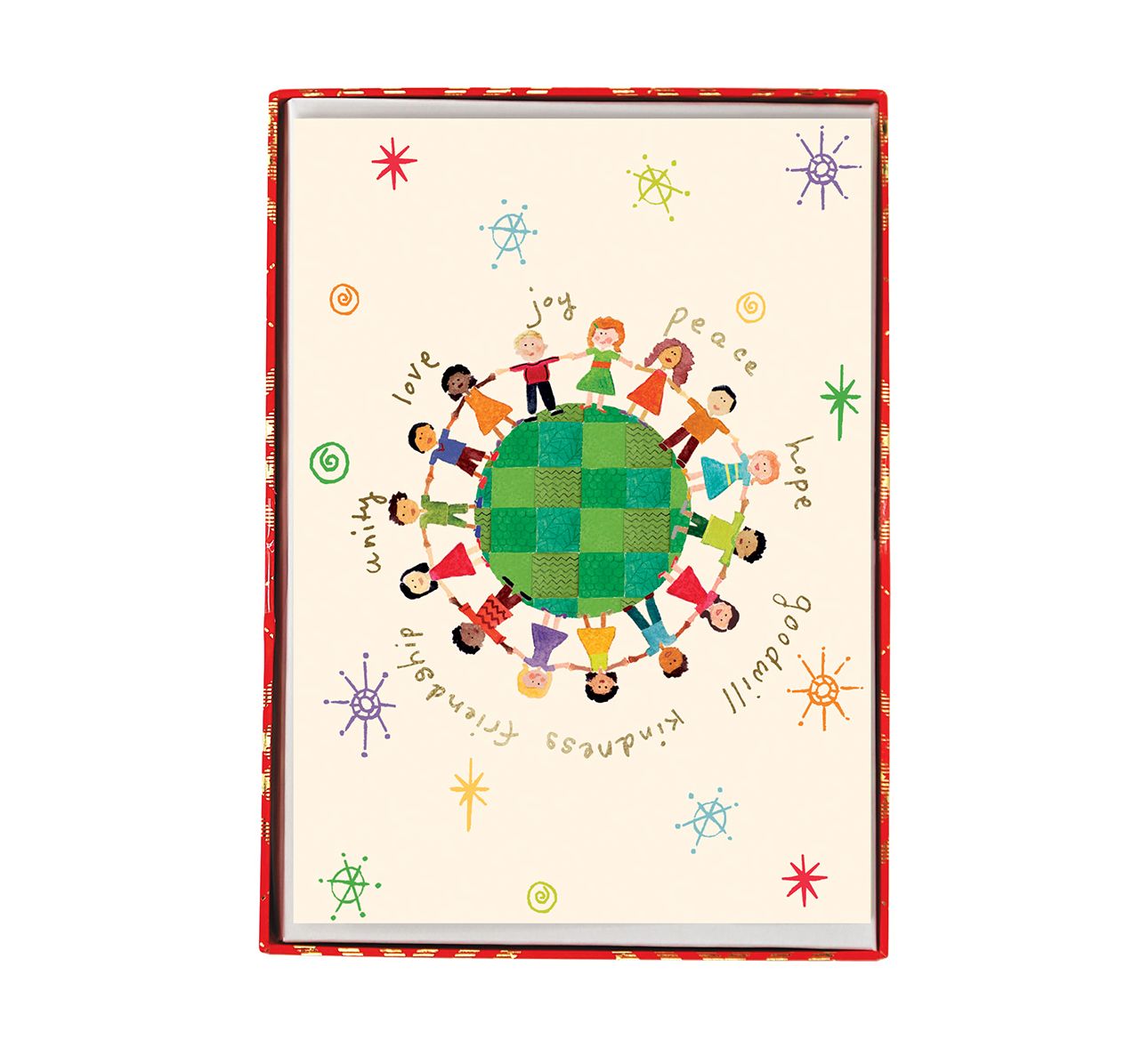 Joy Peace Hope Children Around The World Christmas Boxed Card