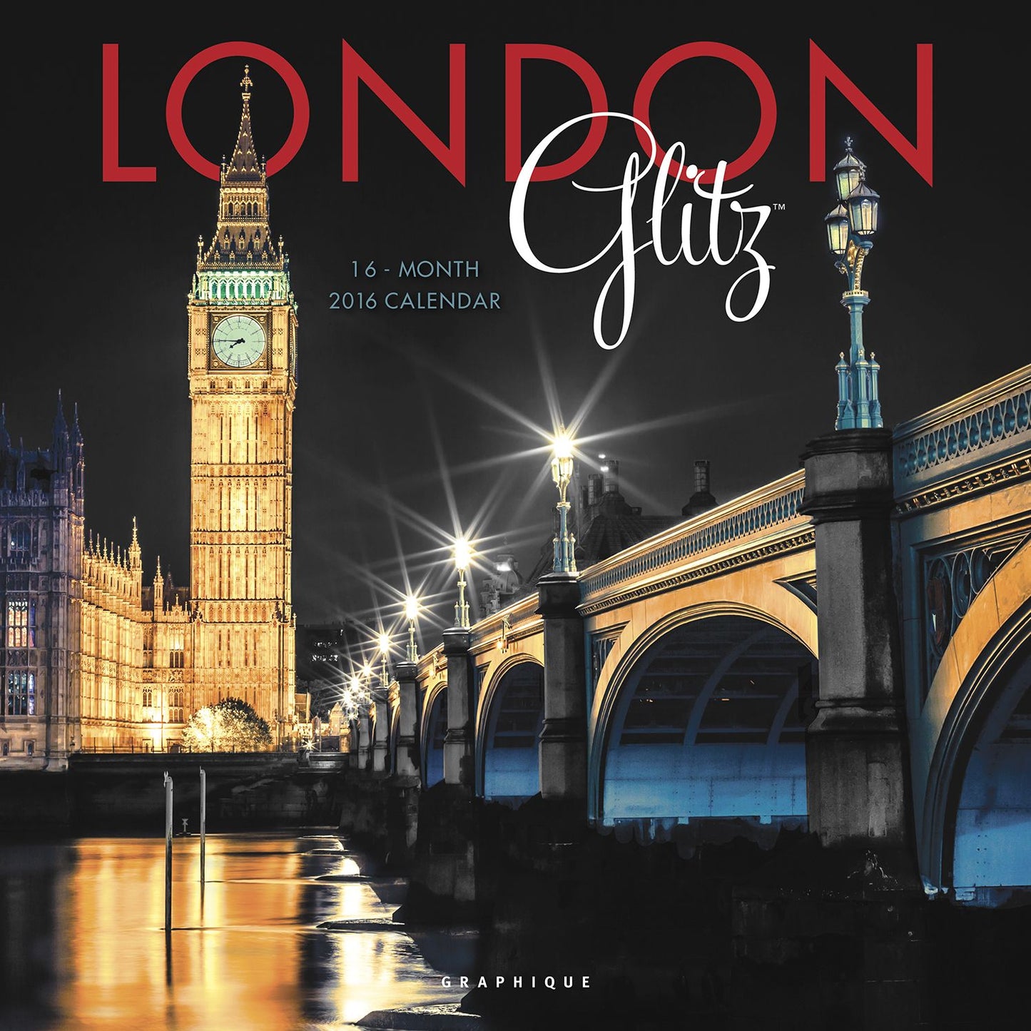 2016 London Glitz Wall Calendar