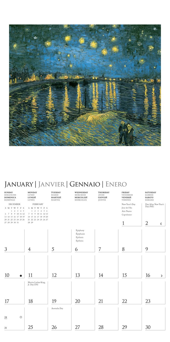 2016 van Gogh Mini Wall Calendar