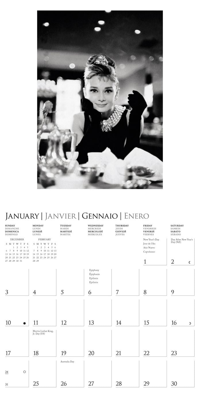 2016 Audrey Hepburn Mini Wall Calendar
