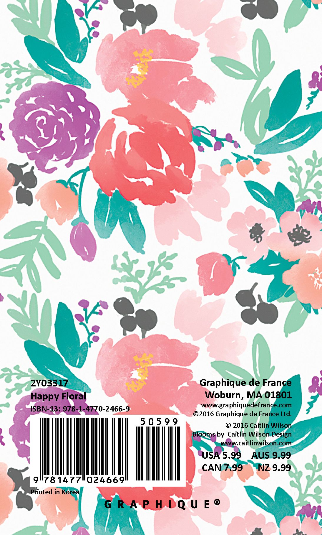 2017 Happy Floral 2-Year Planner