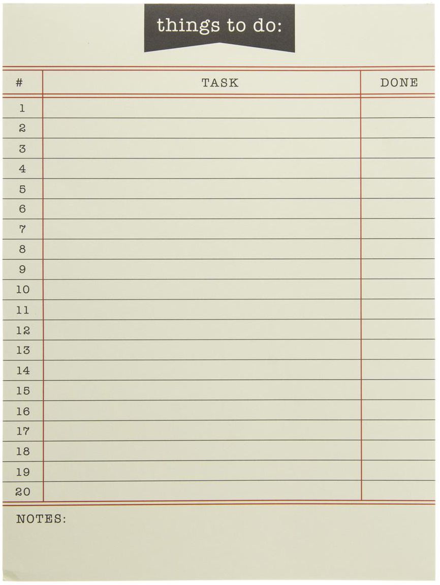 Library Card Notepad
