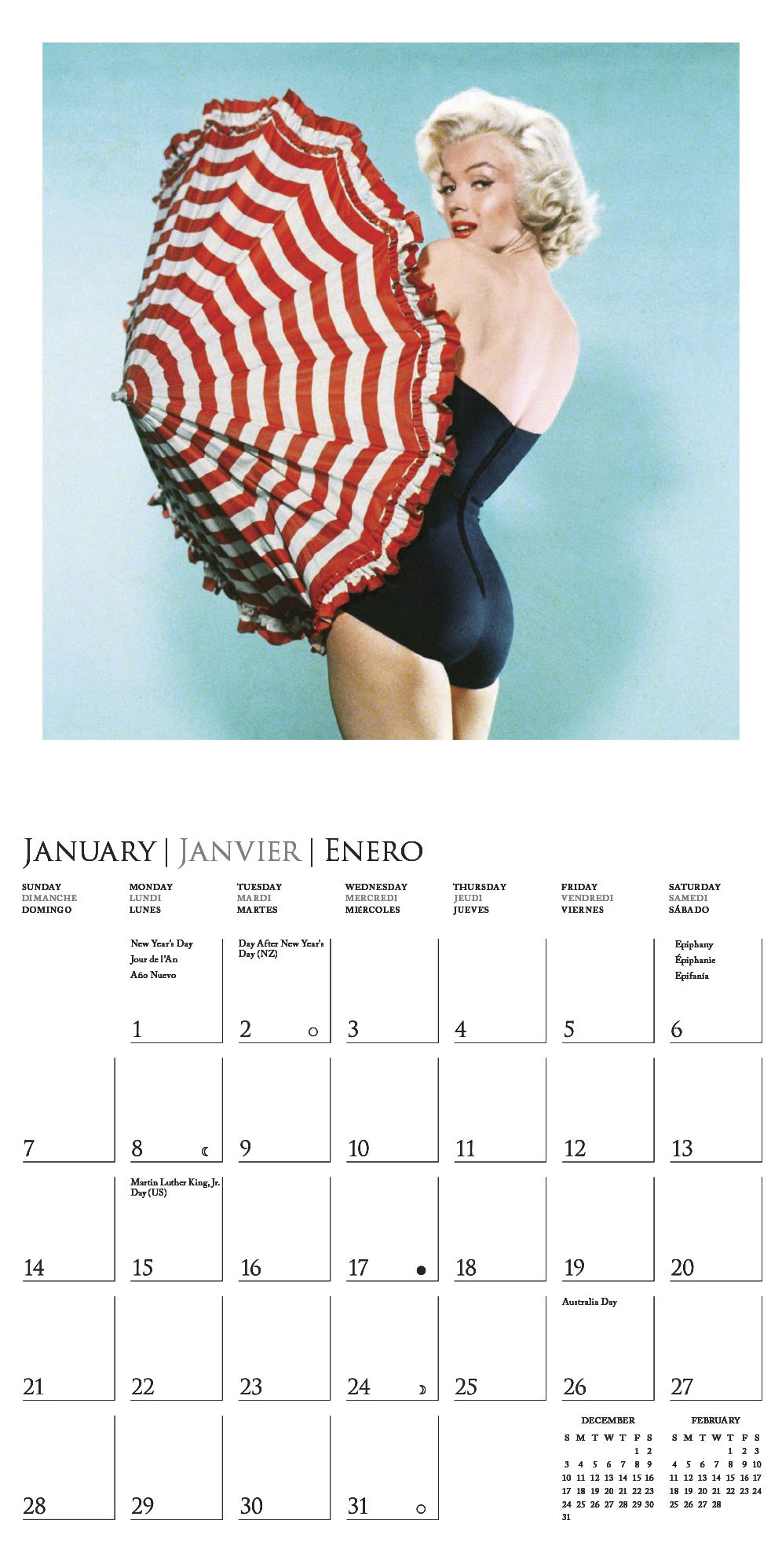 2018 Marilyn Monroe Mini Calendar