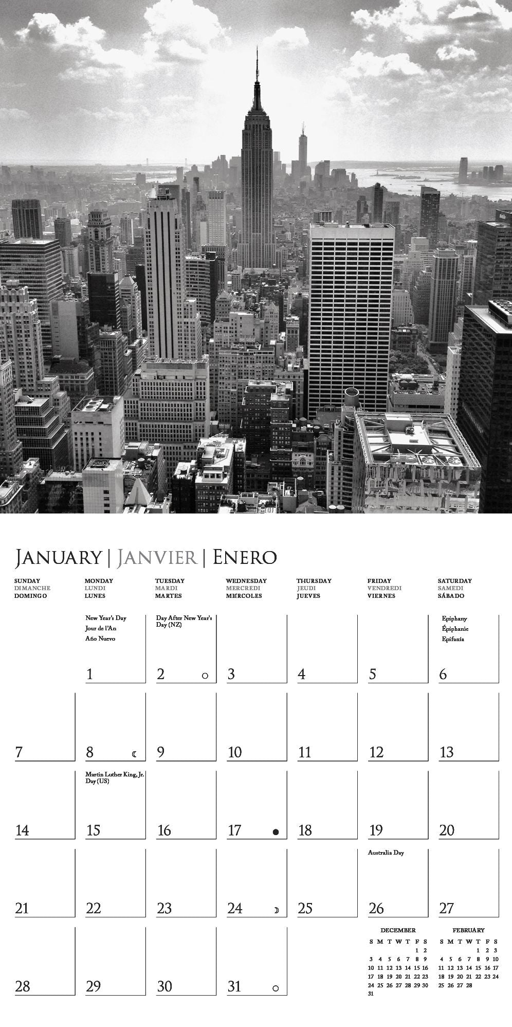 2018 New York Mini Wall Calendar