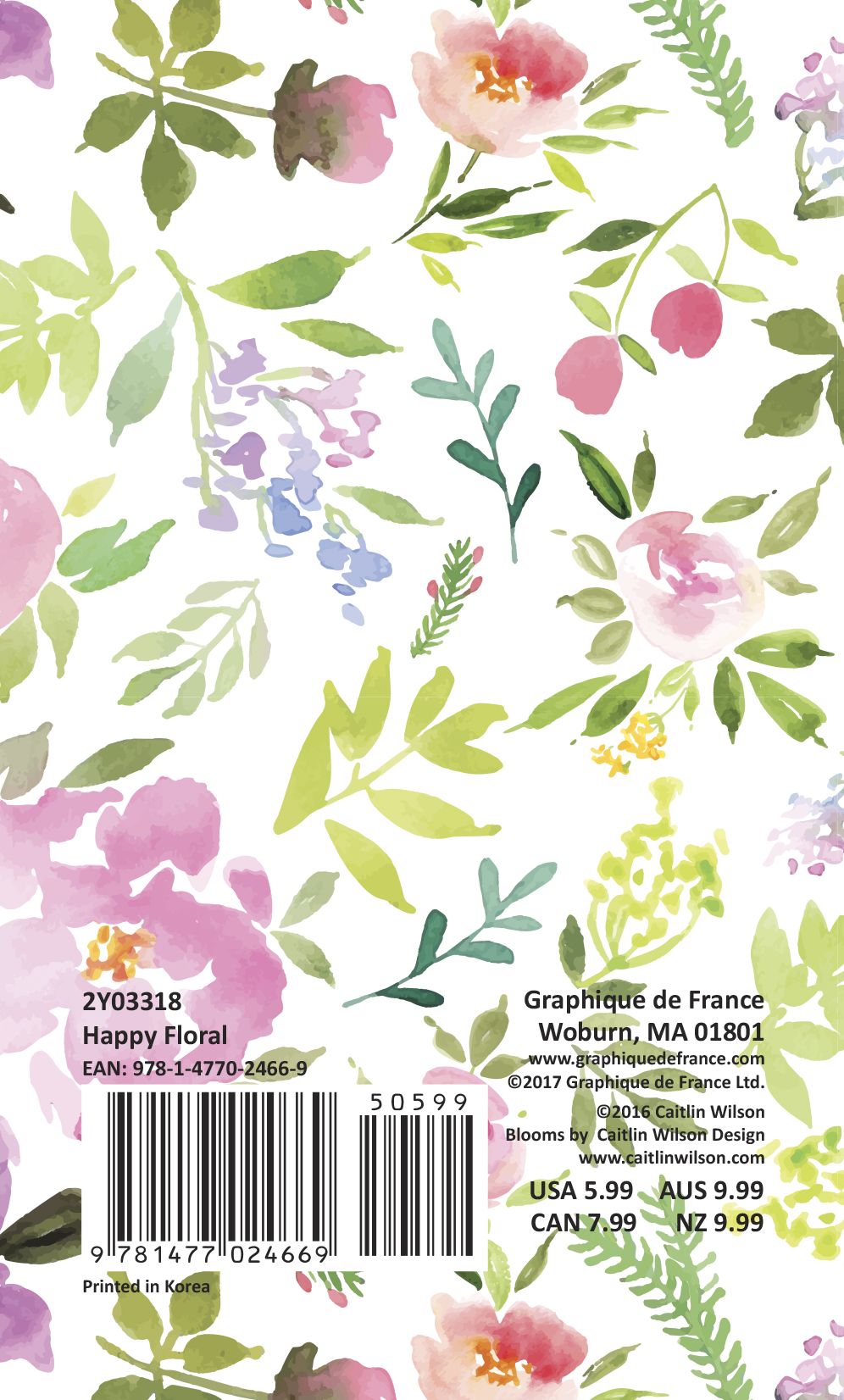 2018 Happy Floral Pocket Planner