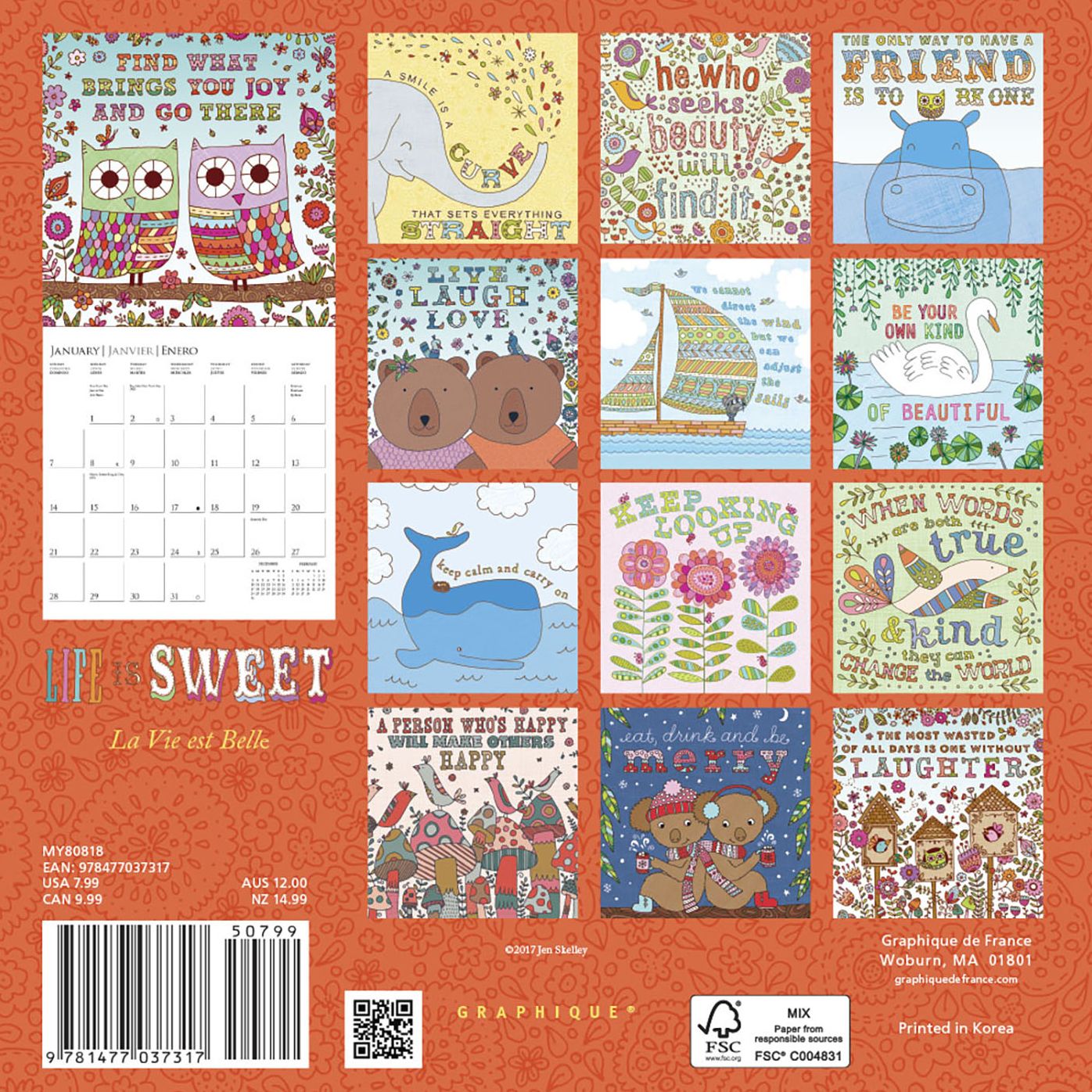 2018 Life is Sweet Mini Calendar