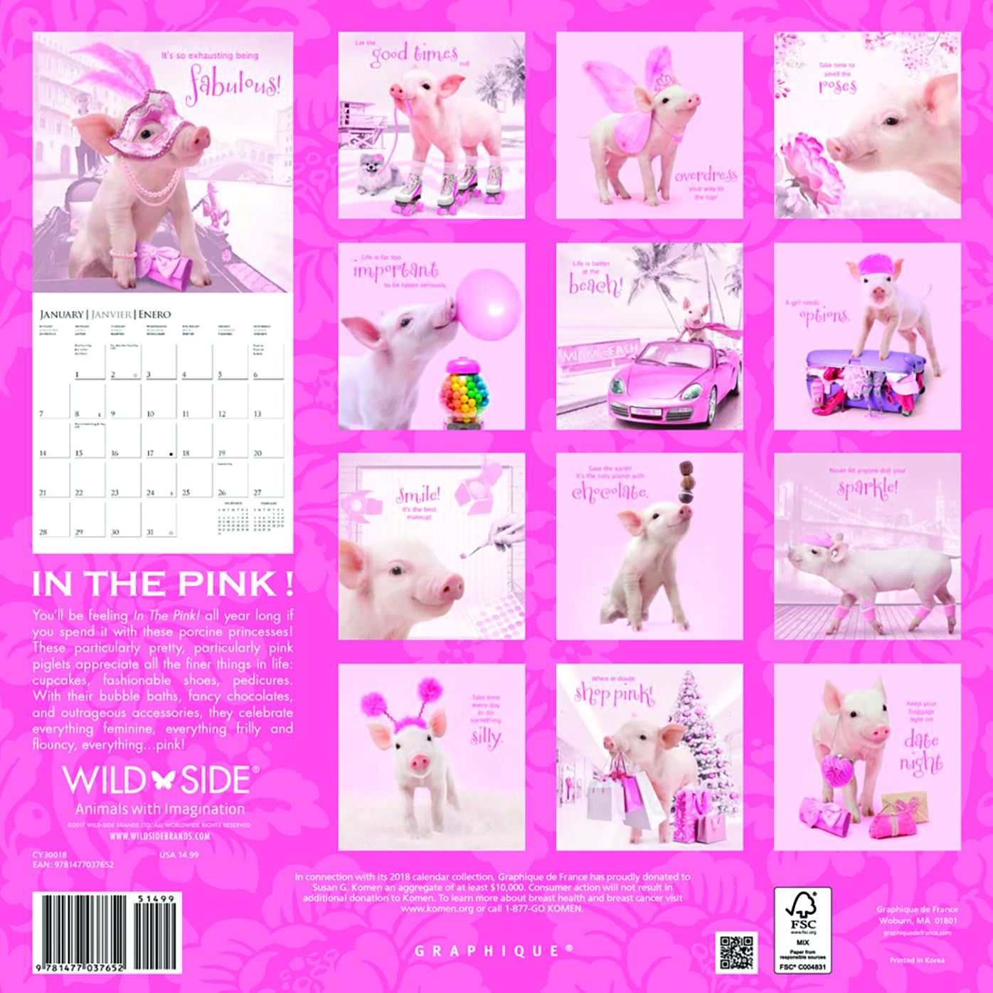 2018 In the Pink SGK! Square Wall Calendar