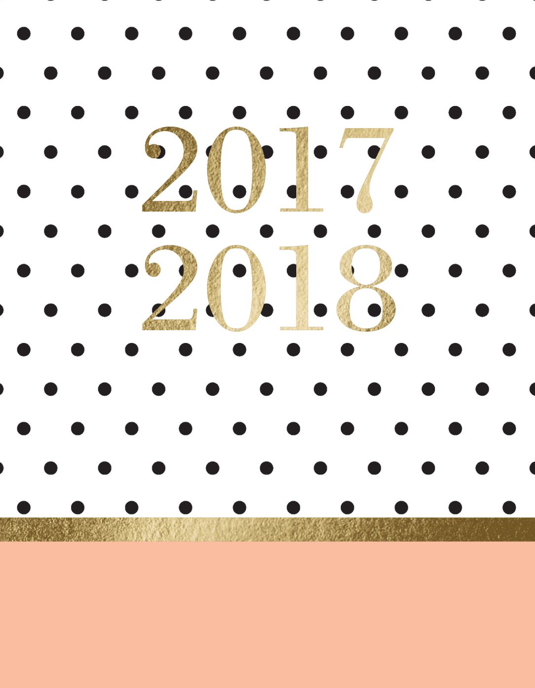 2018 Black Polka Dot with Peach Small Student Planner