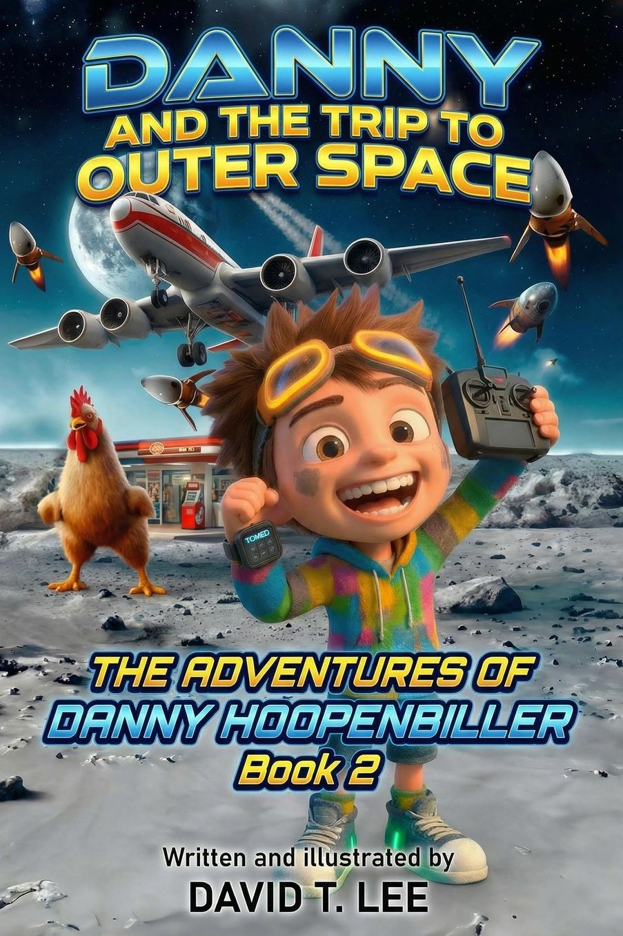 Danny and the Trip to Outer Space: This book is written and illustrated by 8 year old author, David T. Lee. It contains 16 chapters, 6,500 words and 6 full color illustrations. It is the sequel of Danny and the Portal of the World (published by David in