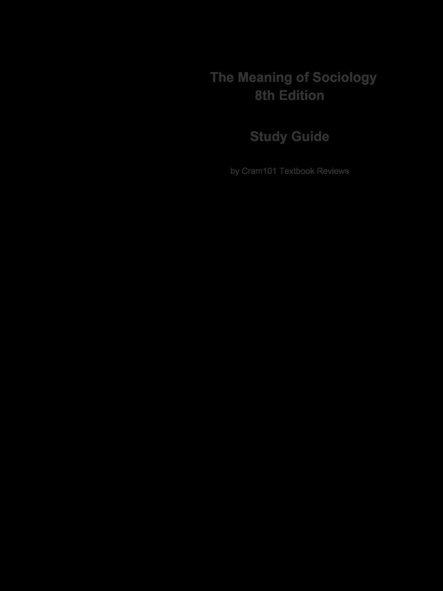 e-Study Guide for: The Meaning of Sociology by Joel M. Charon, ISBN 9780138133283