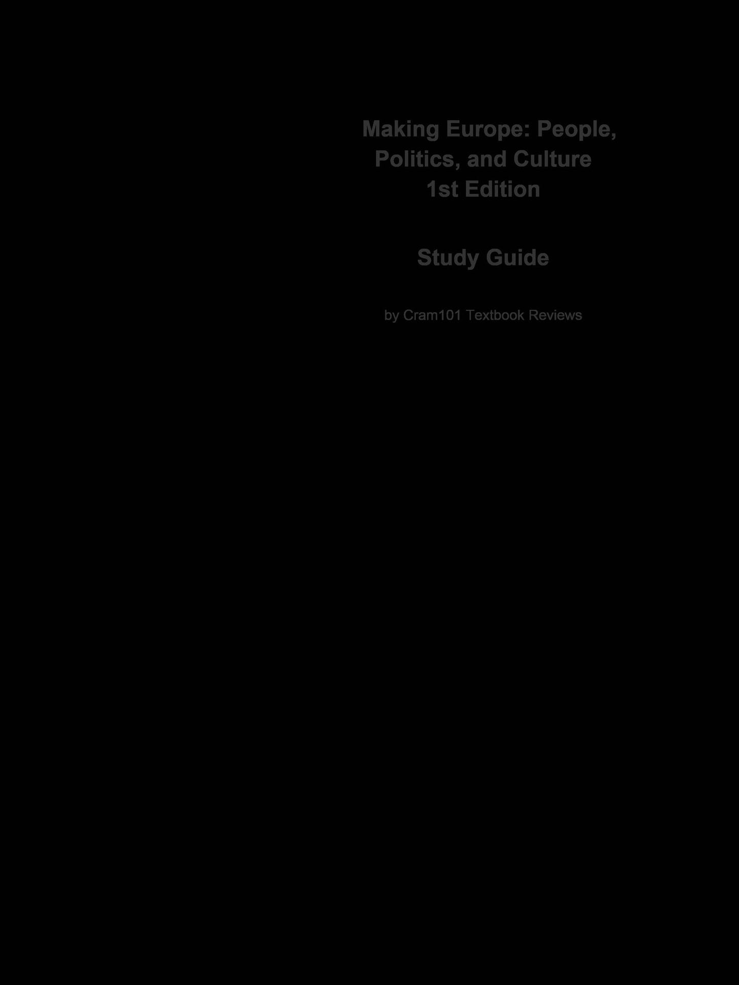 e-Study Guide for: Making Europe: People, Politics, and Culture by Frank L. Kidner, ISBN 9780618004799