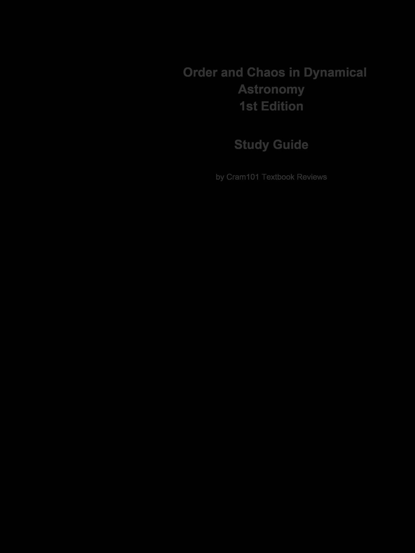 Order and Chaos in Dynamical Astronomy: Astronomy, Astrophysics